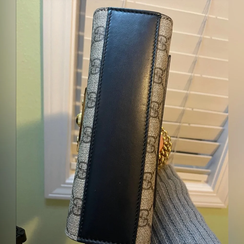 Gucci GG Supreme Monogram Small Padlock Black Bag $2250 - Picture 5 of 8